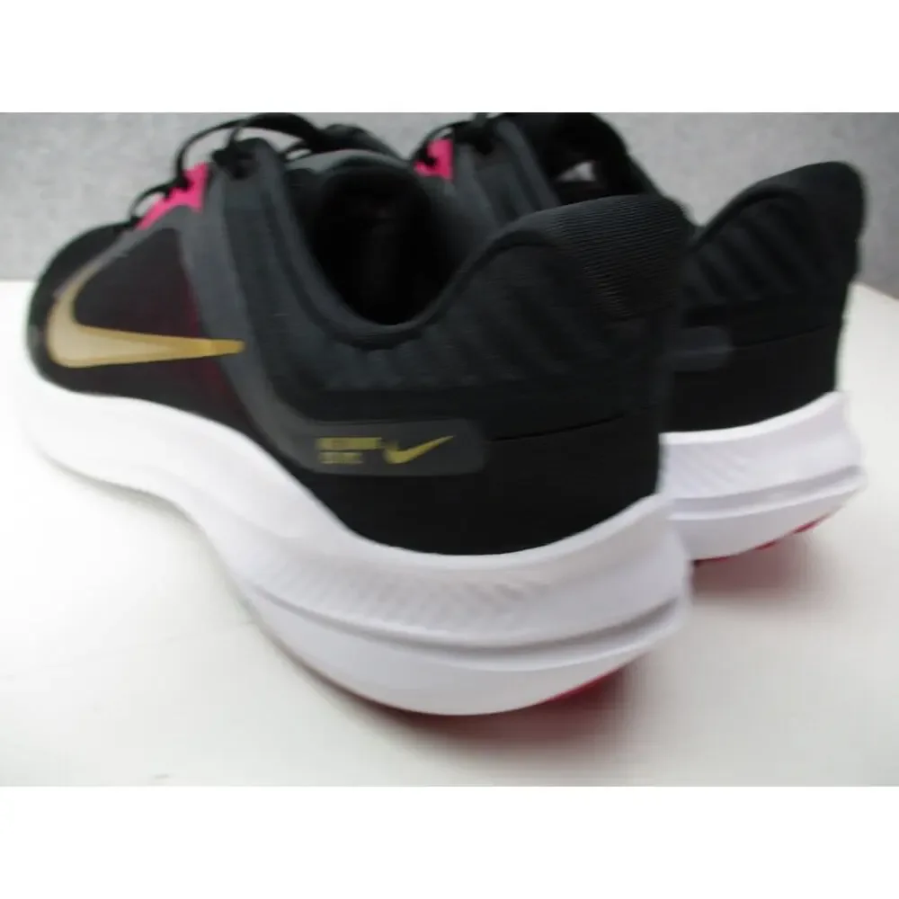 Nike Quest 5 Running Shoes Black Gold Pink Mens Sz 10.5 Womens Sz 12